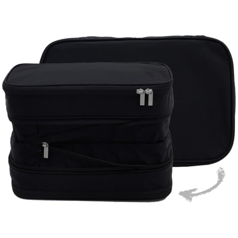 S Black & Expandable Travel Packing Cube - Tear-Resistant & Water-Repellent