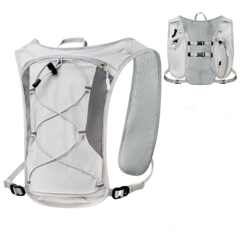 Grey Lightweight Hydration Backpack with 1.5L Water Bladder Compact Cycling