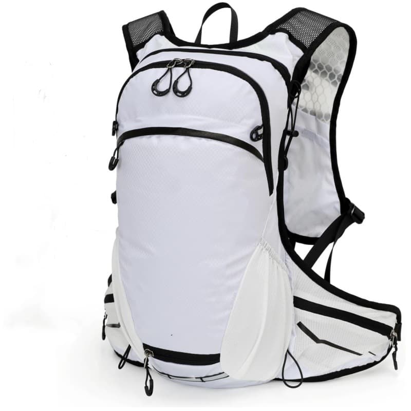 White Lightweight Outdoor Hiking Backpack Nylon Daypack for Cycling Camping