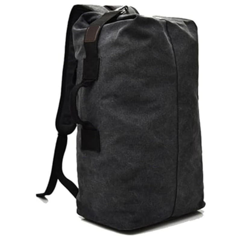 Black Vintage Canvas Backpack Large Capacity Rucksack for Travel and Hiking