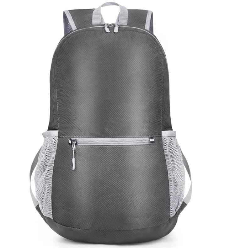 Grey Ultra Lightweight Foldable Backpack Packable Daypack - Grey Pockets