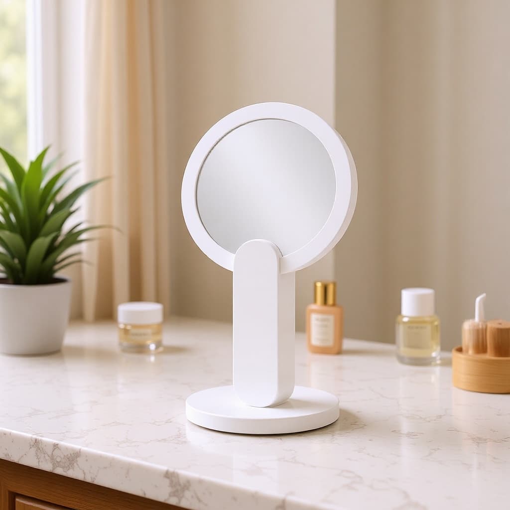 Portable LED Makeup Mirror Foldable Handheld Vanity Light Compact Travel