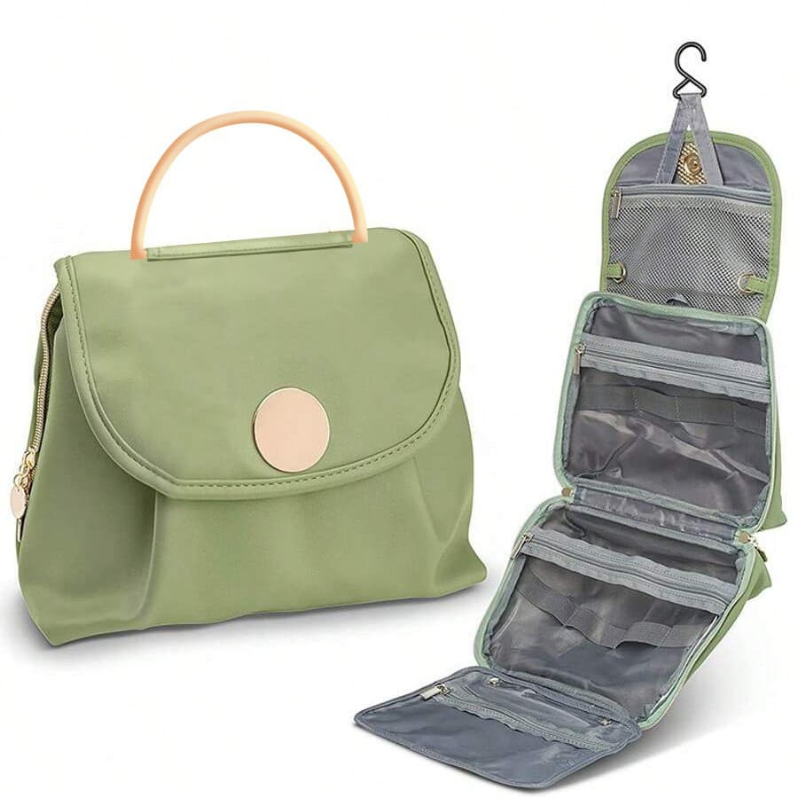 Green Large Hanging Toiletry Bag Waterproof Travel Cosmetic Organiser