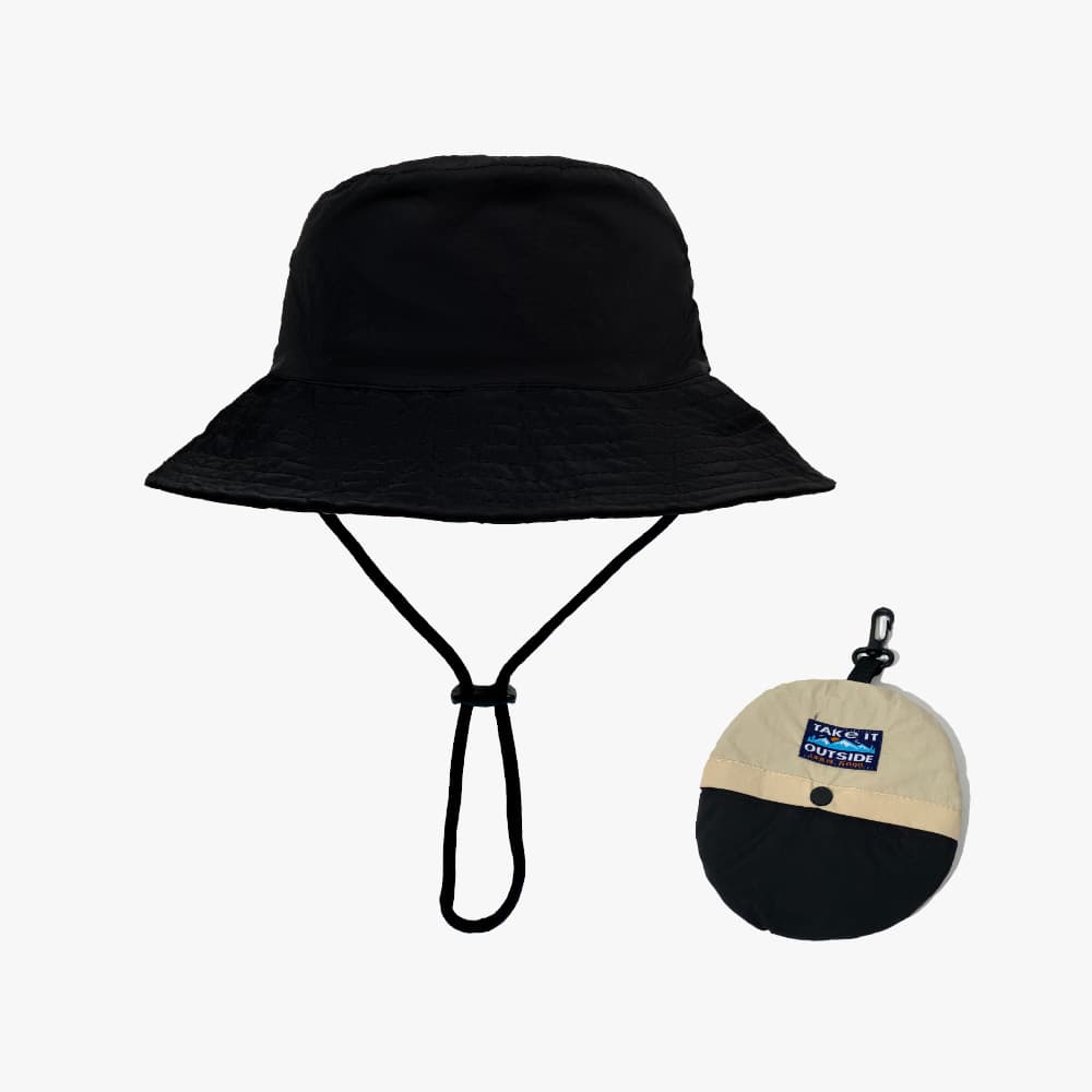 Green Foldable Waterproof Bucket Hat Packable Sun Cap Wide Brim