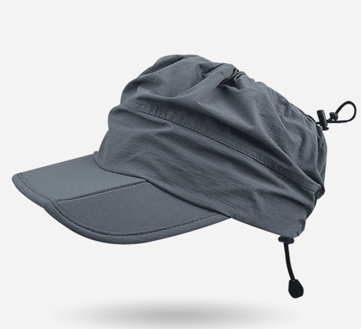 Grey Women's Foldable Sun Visor Cap Quick Dry Packable Empty Top - Grey Cap