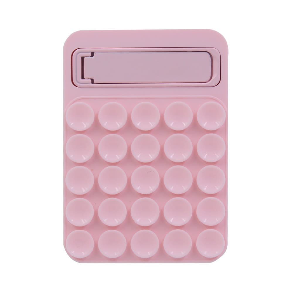 Pink 4 Pack Silicone Suction Phone Mount with Foldable Kickstand - Adhesive