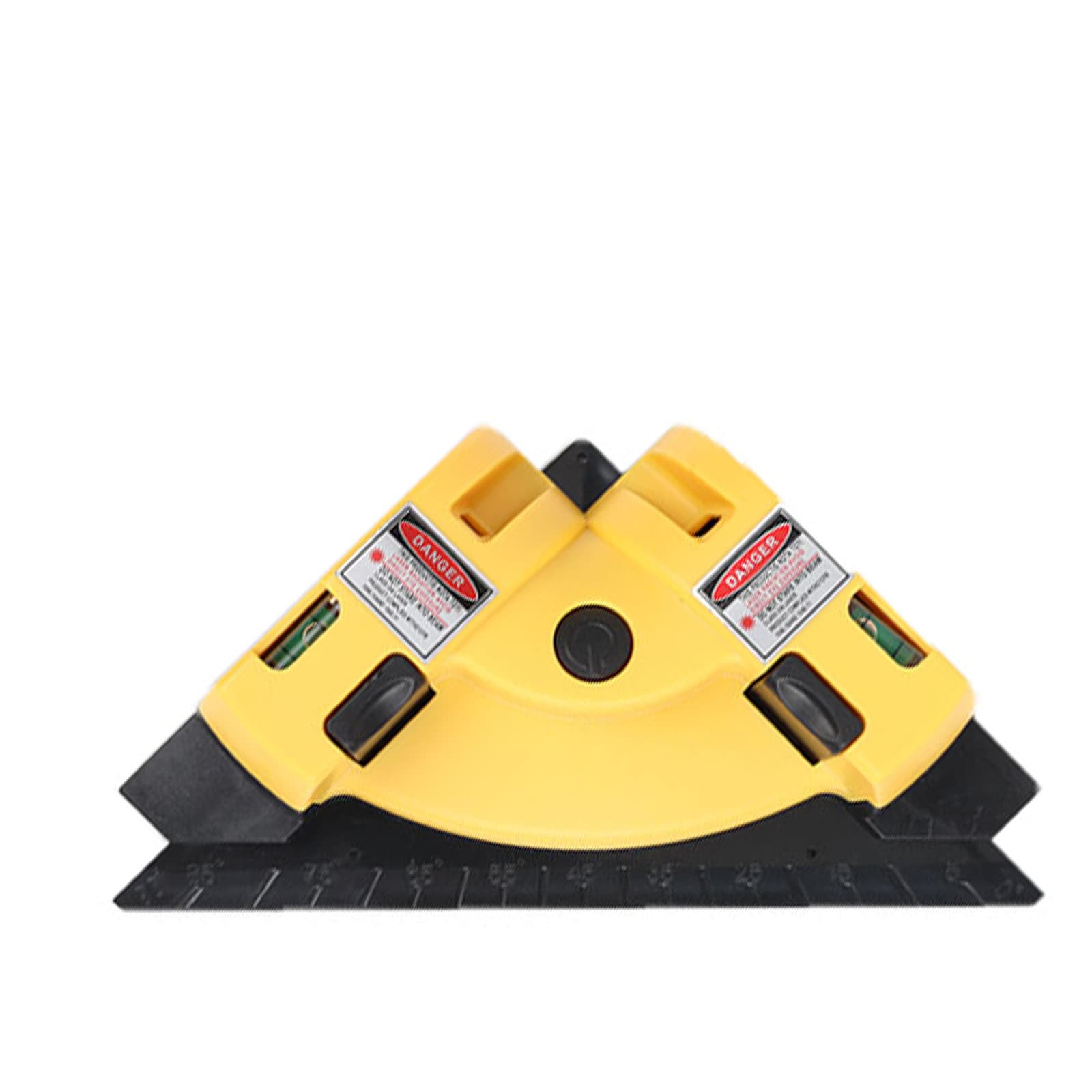 Yellow 90 Degree Laser Square Level Tool - Right Angle Line - 190mm