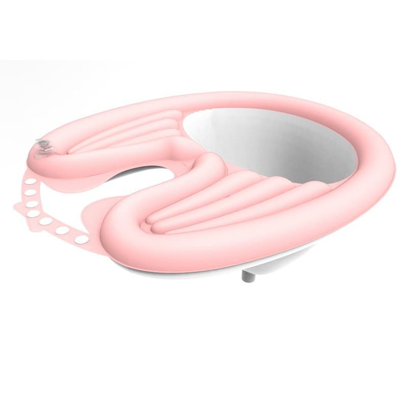Pink Inflatable Hair Washing Basin with Drain Tube and Pump for Seniors