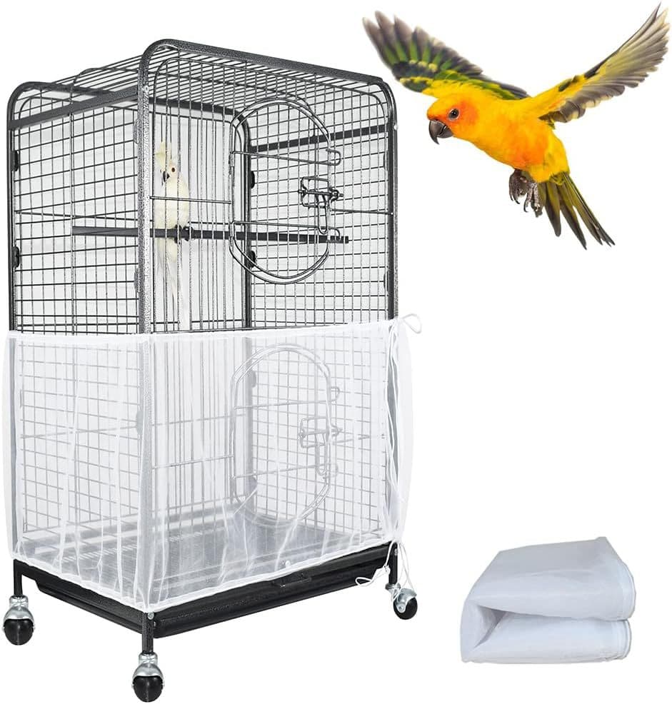 M White (Height 20, Circumference 170) Large Bird Cage Seed Catcher Net