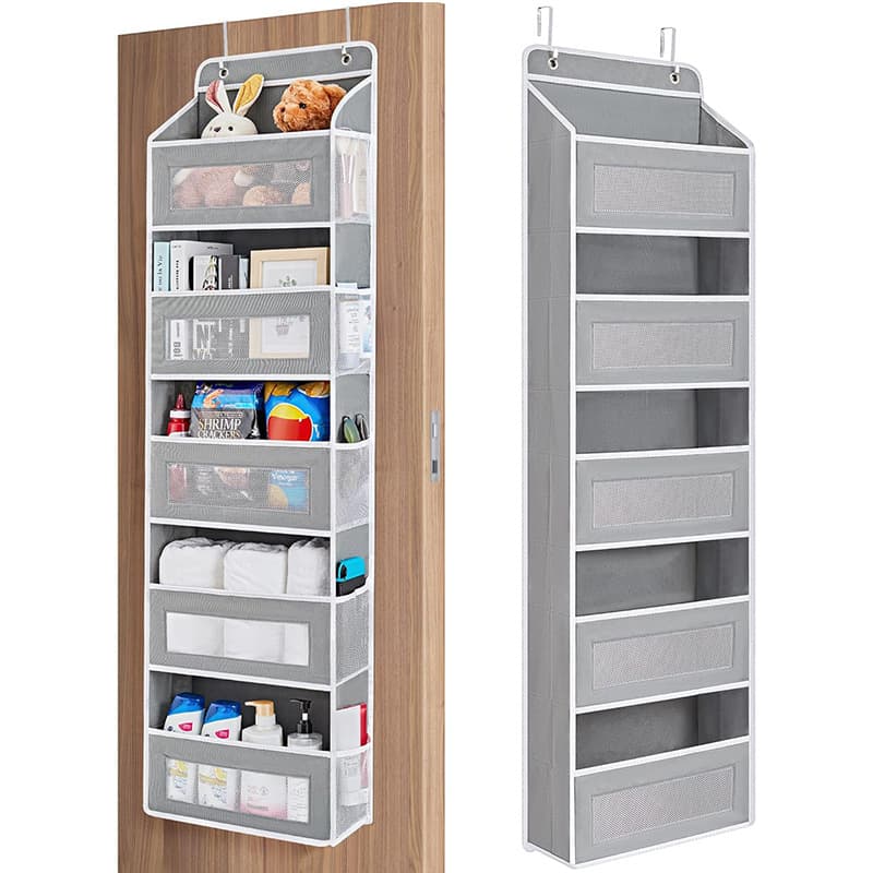 5-Tier Grey Over The Door Organizer - Heavy-Duty Hanging Storage