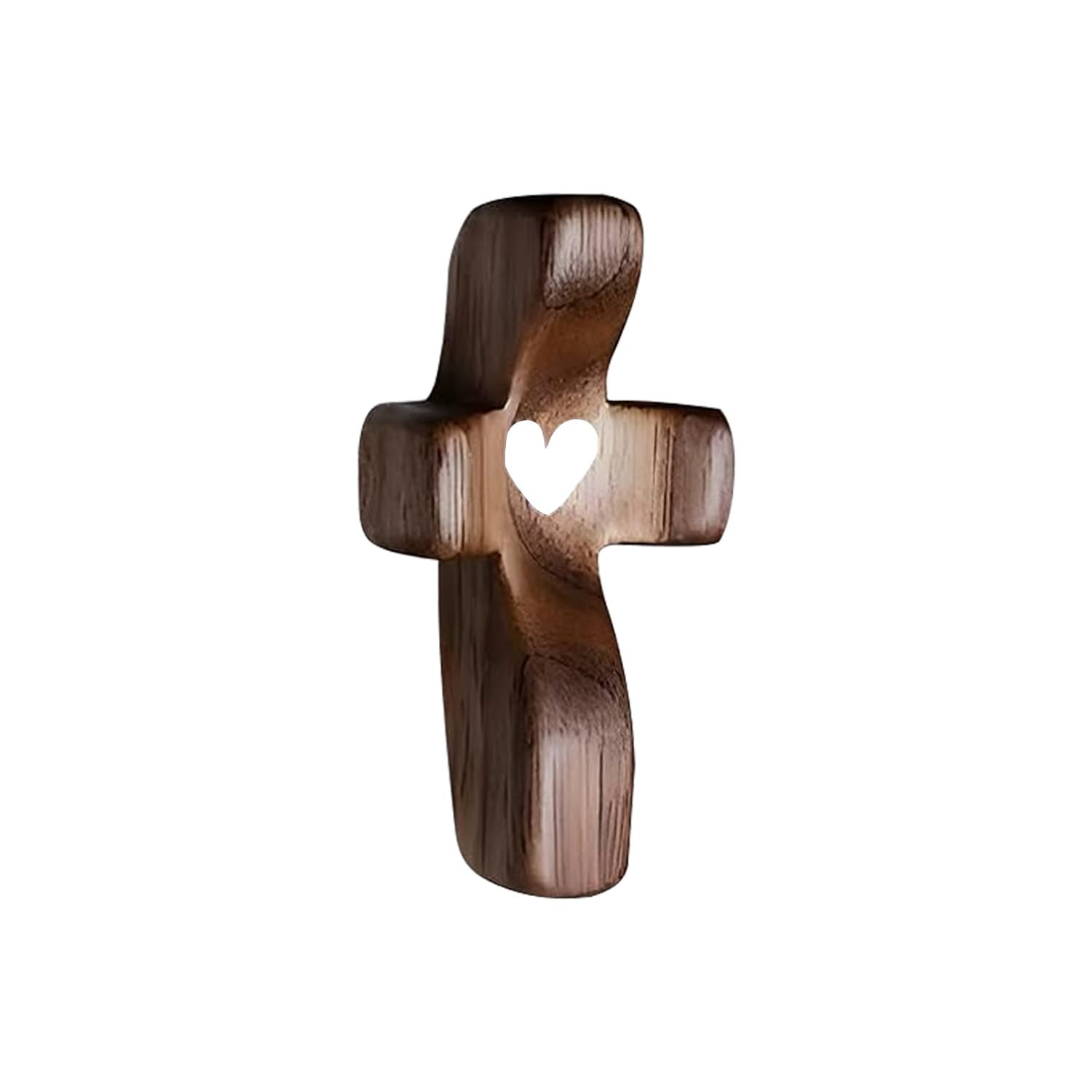 5-Piece Set White Peachwood Heart Cross - Multi-functional Spiritual Symbols