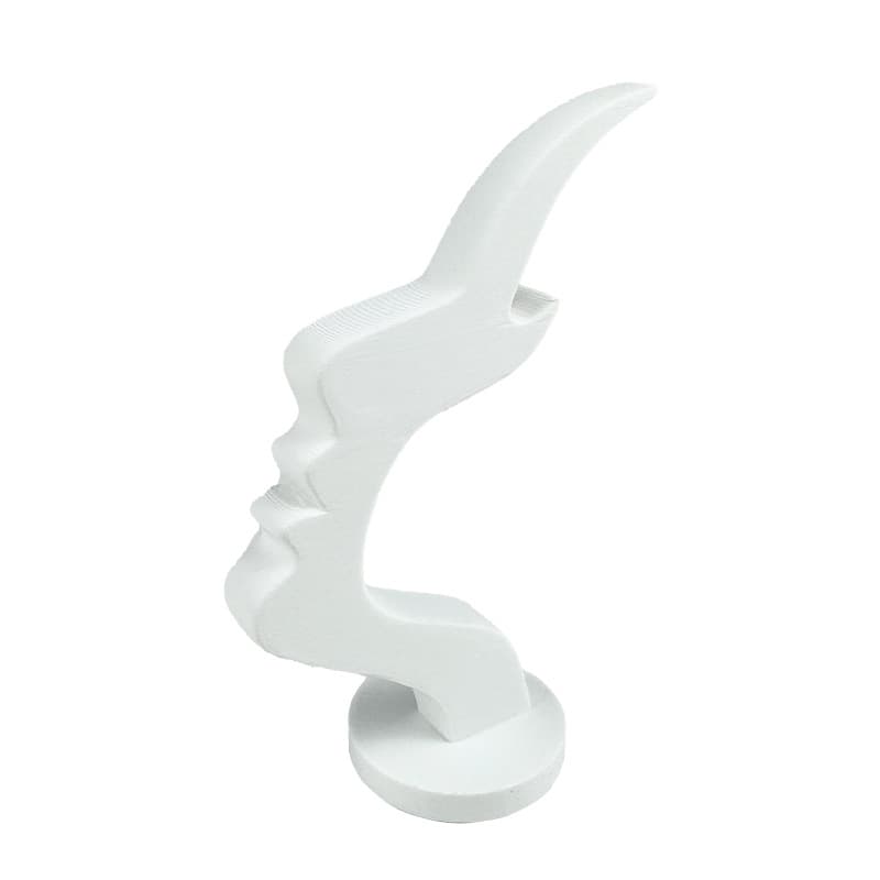 3-Pack White Abstract Face Eyewear Stand - Sculptural Desk - 13.7 × 5 cm