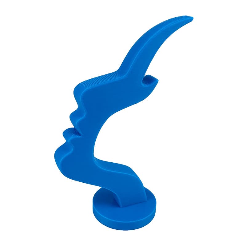 3-Pack Blue Abstract Face Eyewear Stand - Sculptural Desk - 13.7 × 5 cm