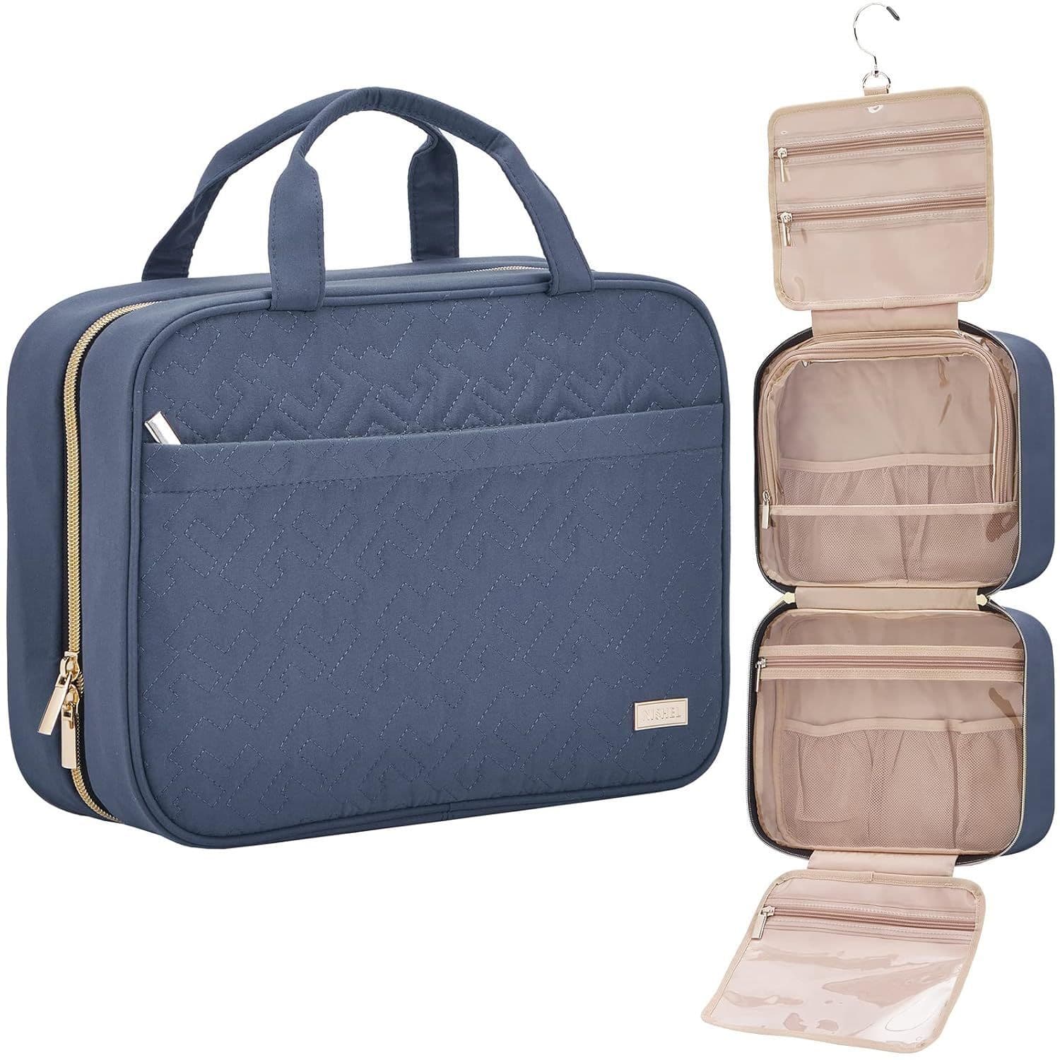 Dark Blue Large Capacity Hanging Toiletry Bag for Women
