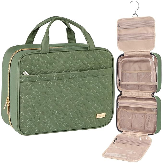 Green Large Capacity Hanging Toiletry Bag for Women (30.5 × 22.5 × 12 cm)