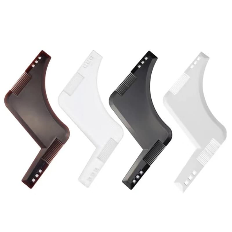 4-Pack Dual-Sided Beard Shaping Tool - Template Comb Set for Cheek