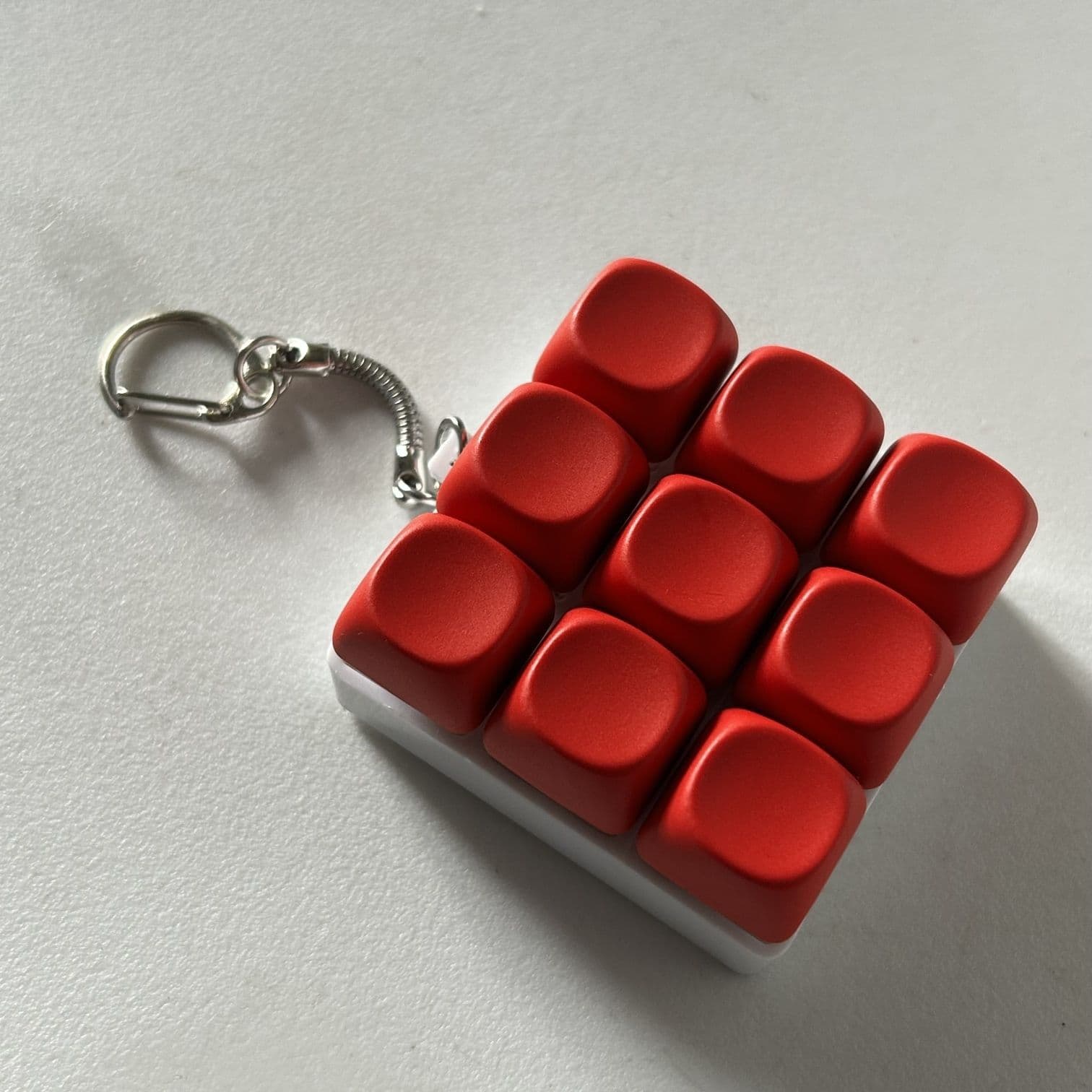 2-Pack Red Mechanical 9-Keyboard Fingertip Toy Keychain - Key Pressure