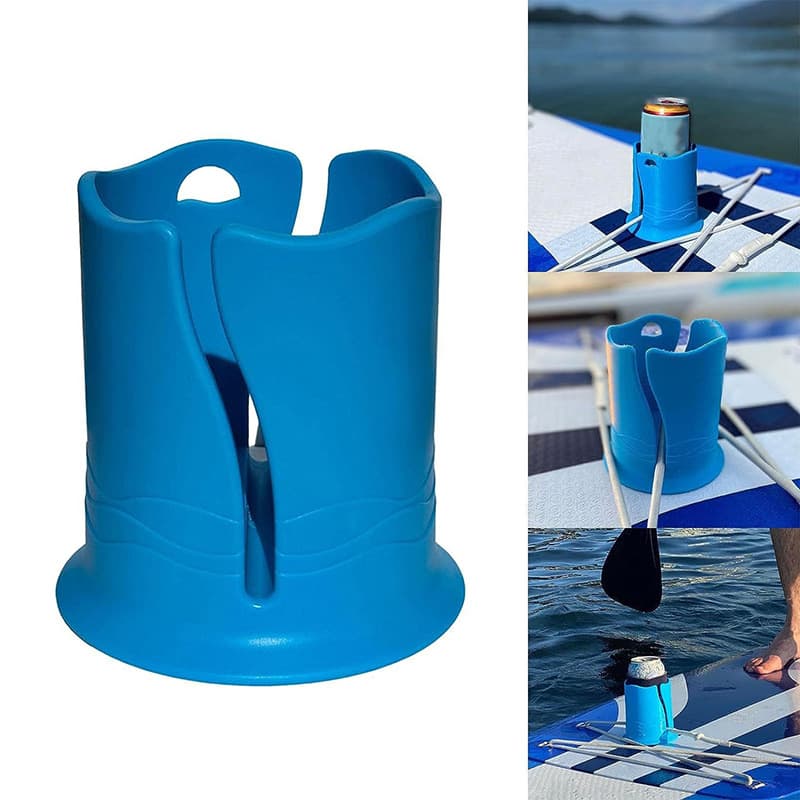 2-Pack Blue Outdoor Surfboard Water Bottle Holder - Portable PP & Silicone