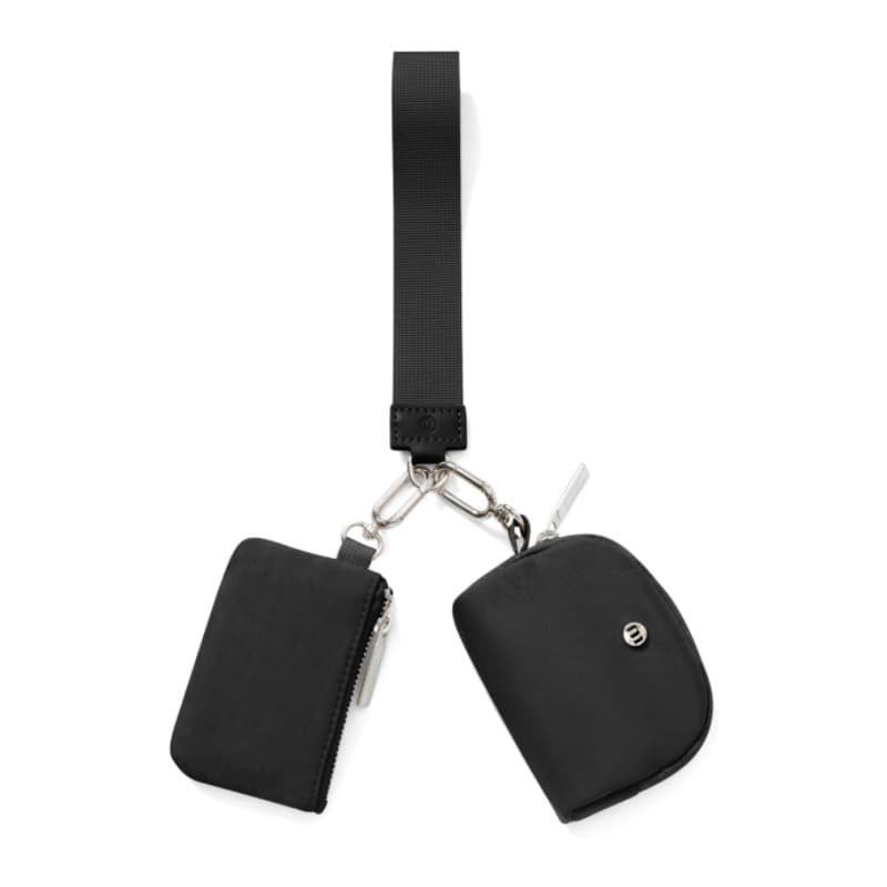 Black Women's Ultralight Fashion Nylon Wristlet Pouch Set - Portable Mini