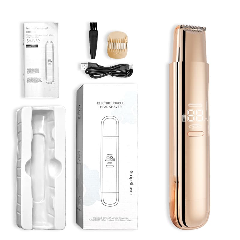 Gold Painless Electric Shaver for Women - USB Rechargeable Bikini Trimmer