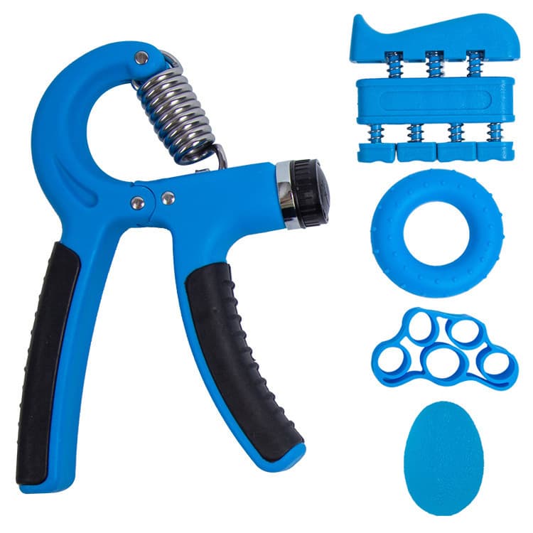 Blue 5 in 1 Hand Grip Strengthener Kit Adjustable Resistance Finger