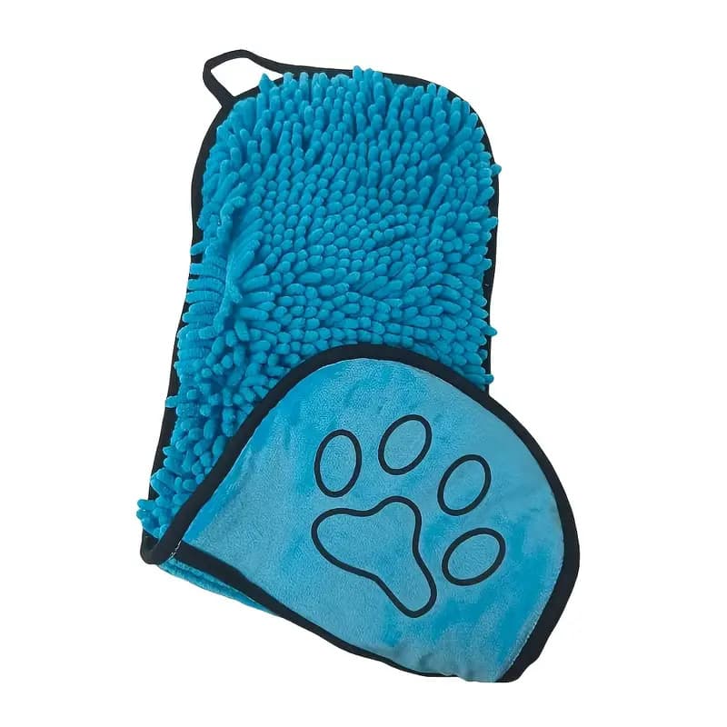 Blue Super Absorbent Pet Bath Towel with Hand Pockets Quick Dry - Blue Towel