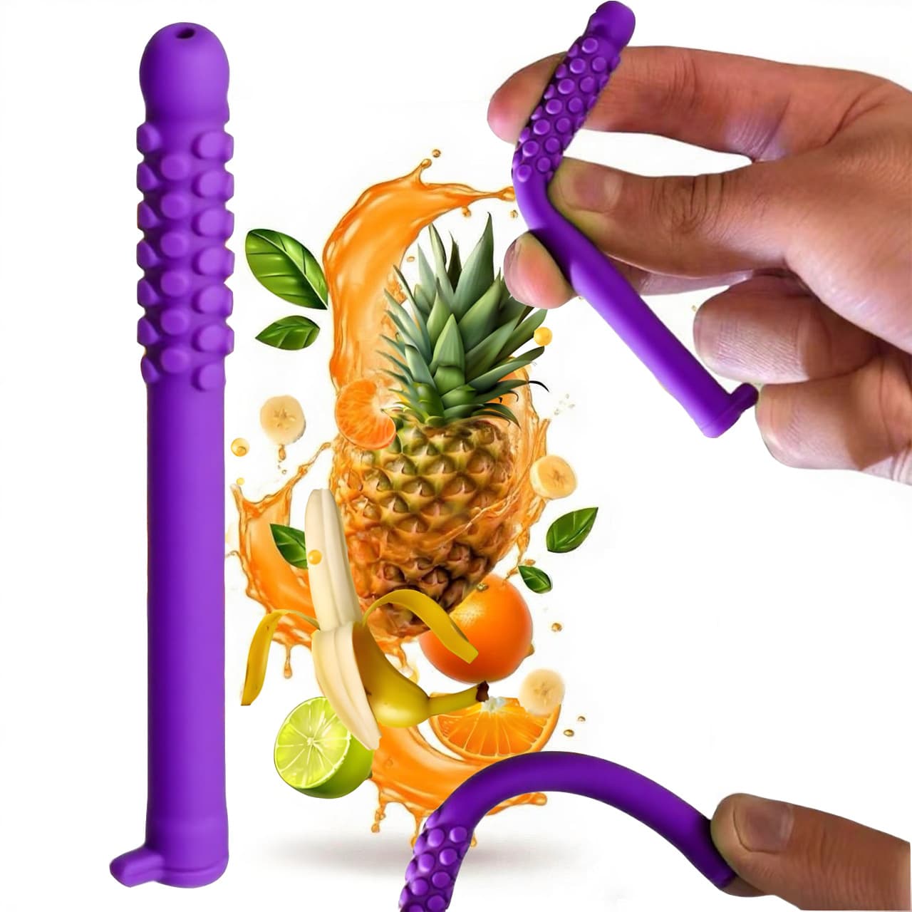 5 Pack Silicone Essential Oil Breathing Stick Chewable Fidget Tube