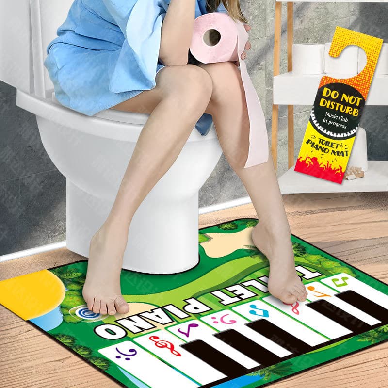 Green Electronic Toilet Piano Mat - Musical Potty Keyboard with Golf Theme