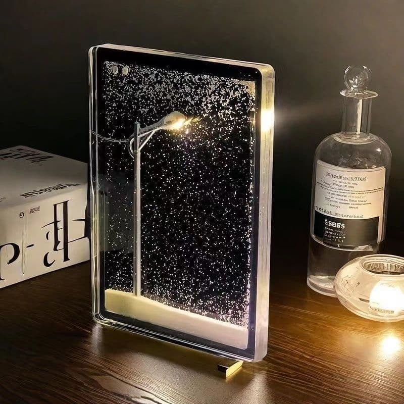 DIY Snowy Street Lamp Night Light Kit - Liquid Glitter Floating Snow Globe