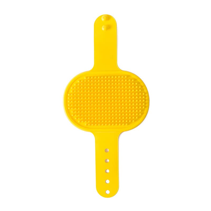 3-Pack Yellow Multi-Functional Adjustable Silicone TPR Pet Grooming Massage