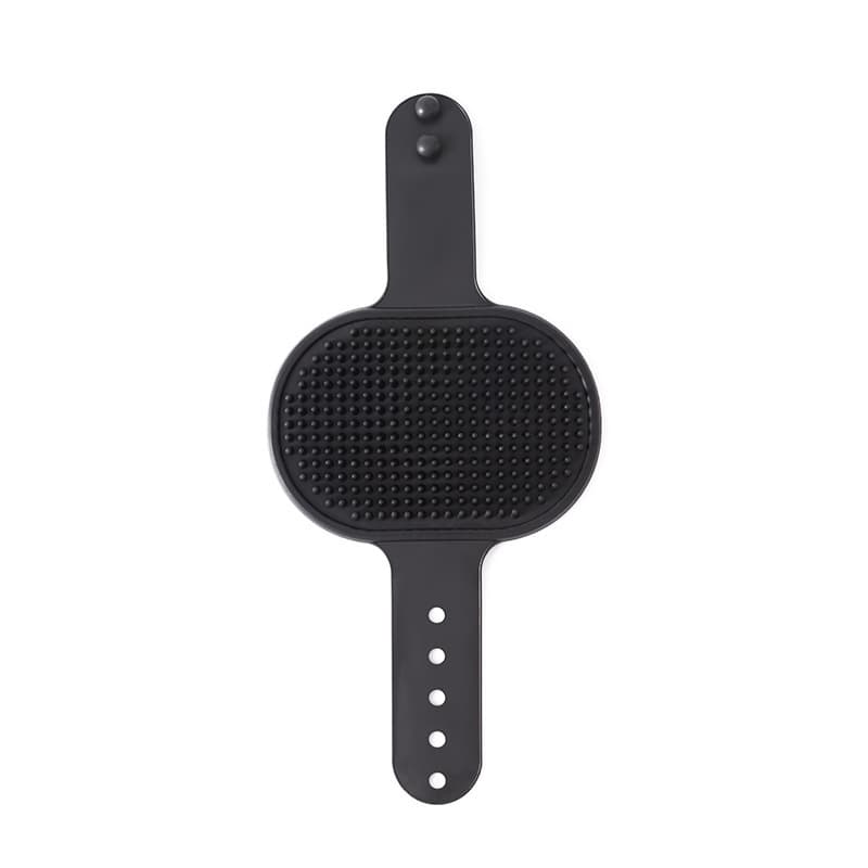 3-Pack Black Multi-Functional Adjustable Silicone TPR Pet Grooming Massage