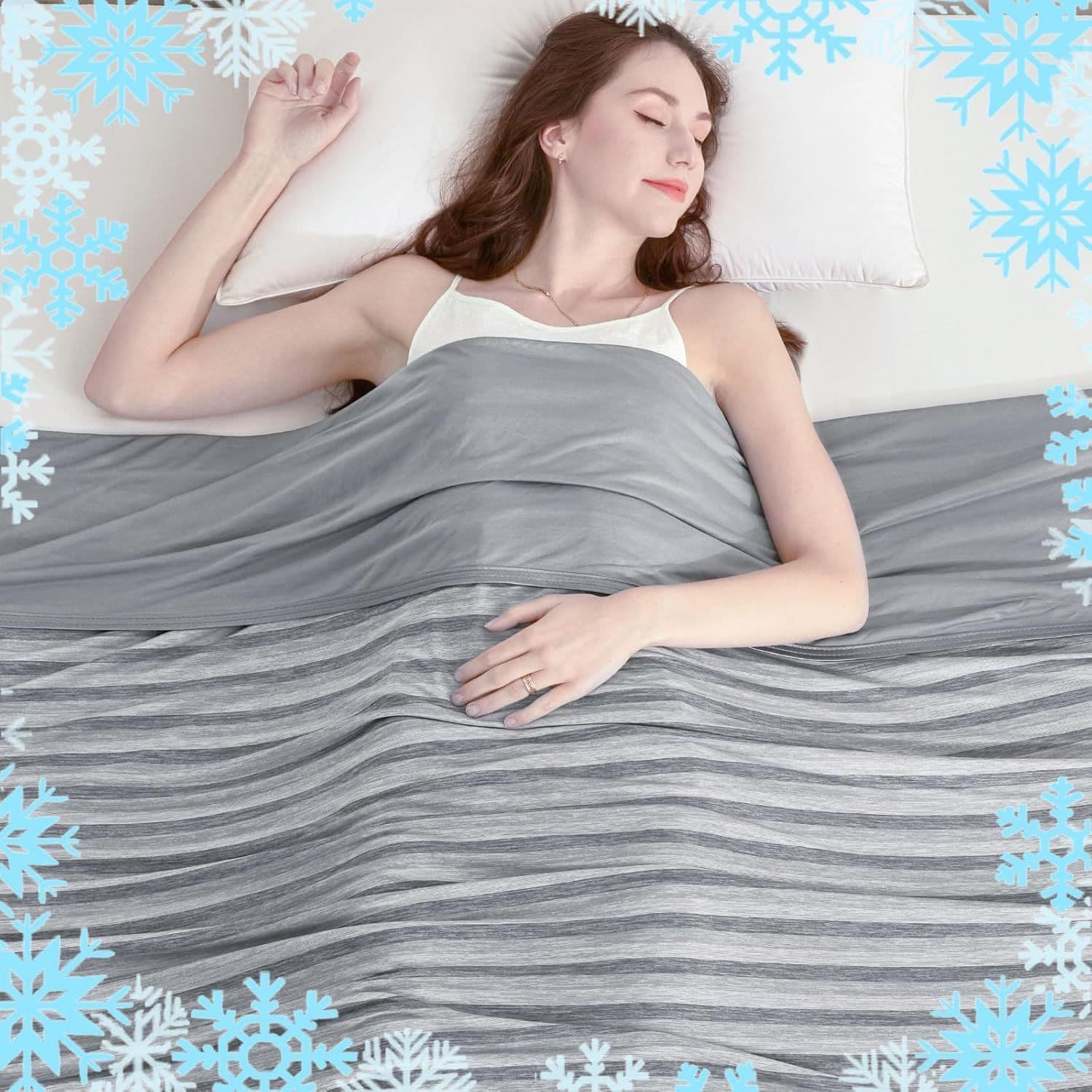 Dark Grey Cooling Throw Blanket 100 × 150 cm - Ultra Lightweight Breathable
