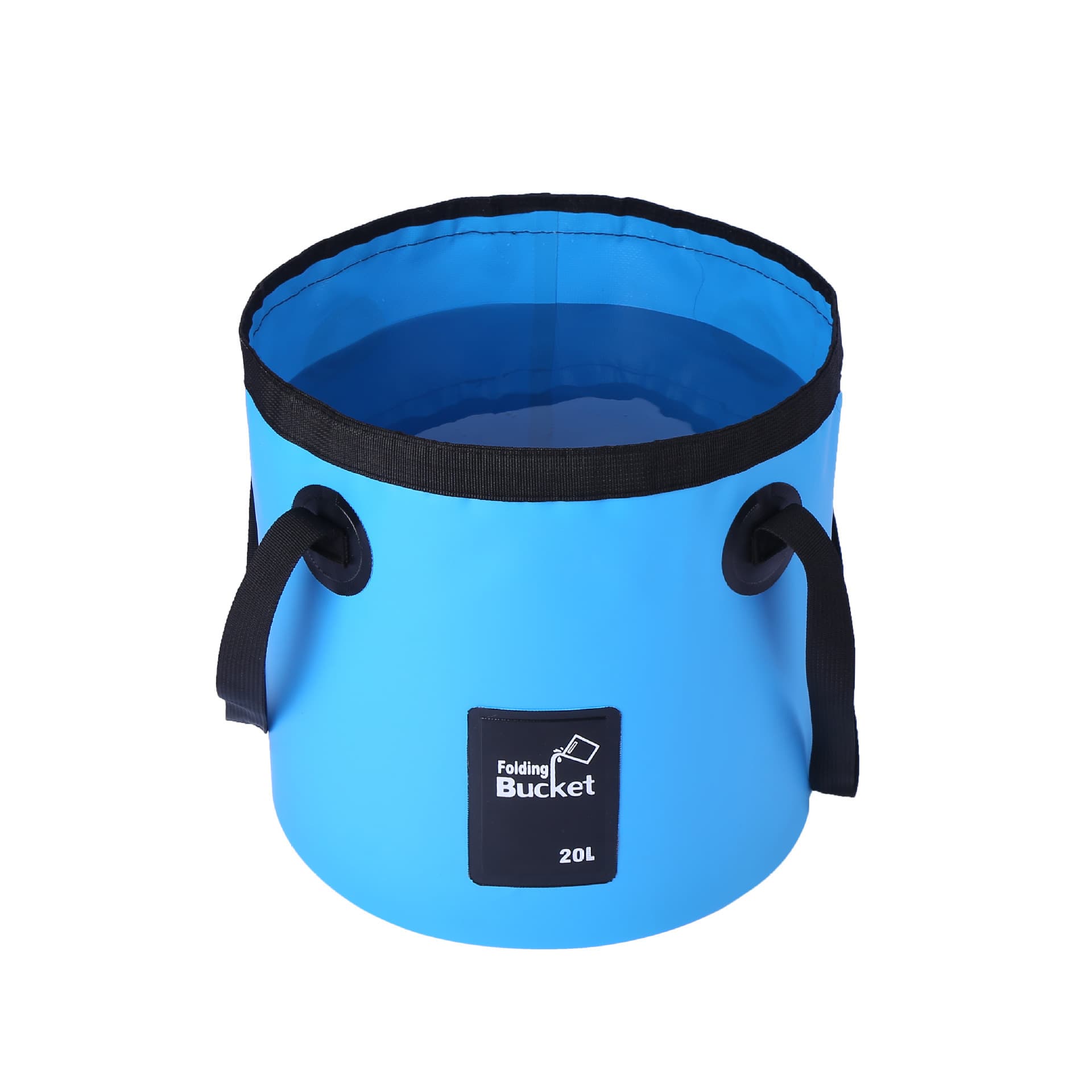20L Blue Outdoor PVC Folding Water Bucket - Portable Fishing Barrel, Camping