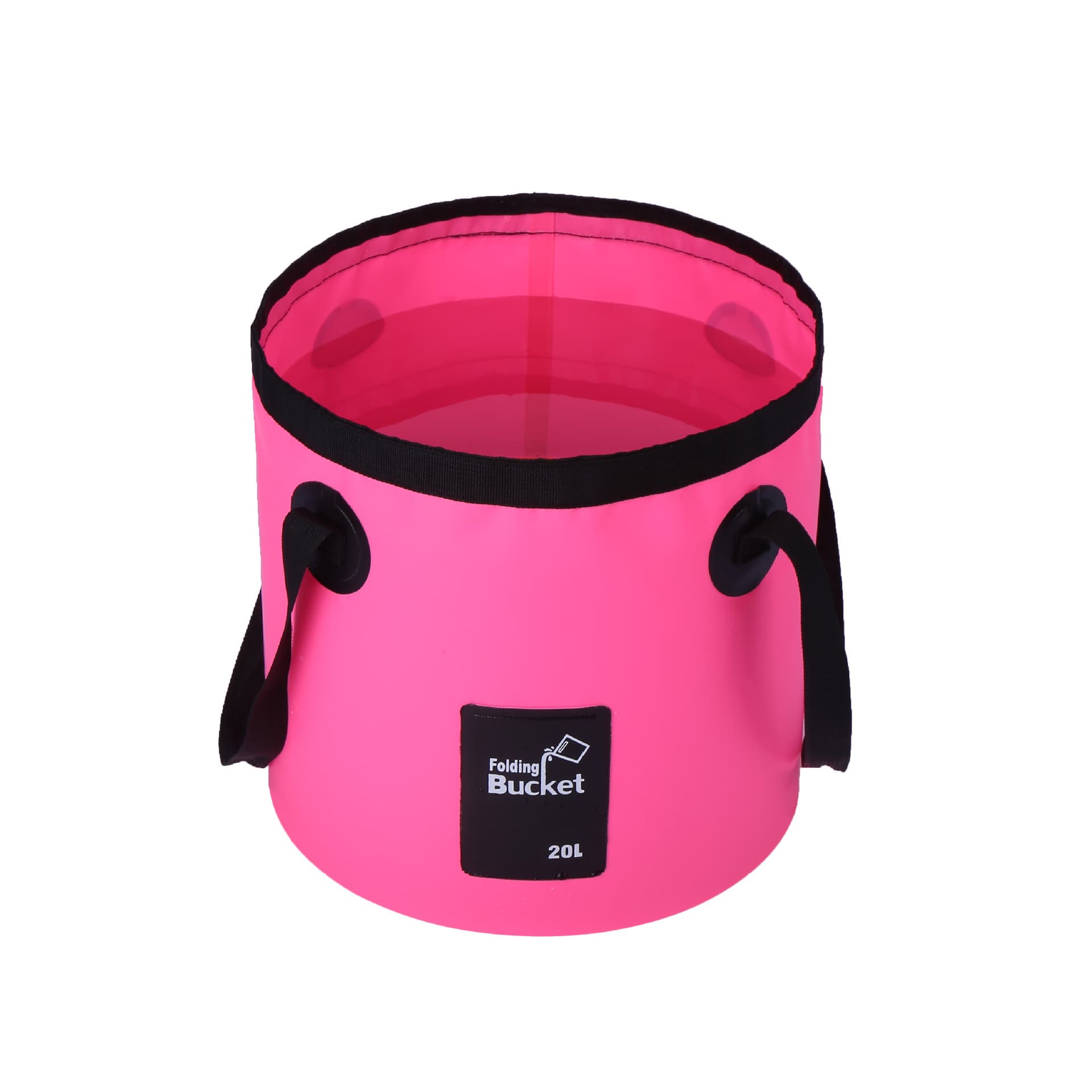 20L Rose Red Outdoor PVC Folding Water Bucket - Portable Fishing Barrel