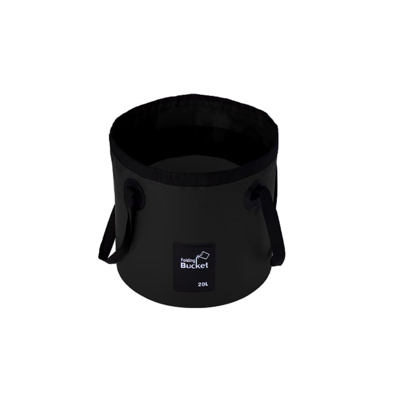 20L Black Outdoor PVC Folding Water Bucket - Portable Fishing Barrel