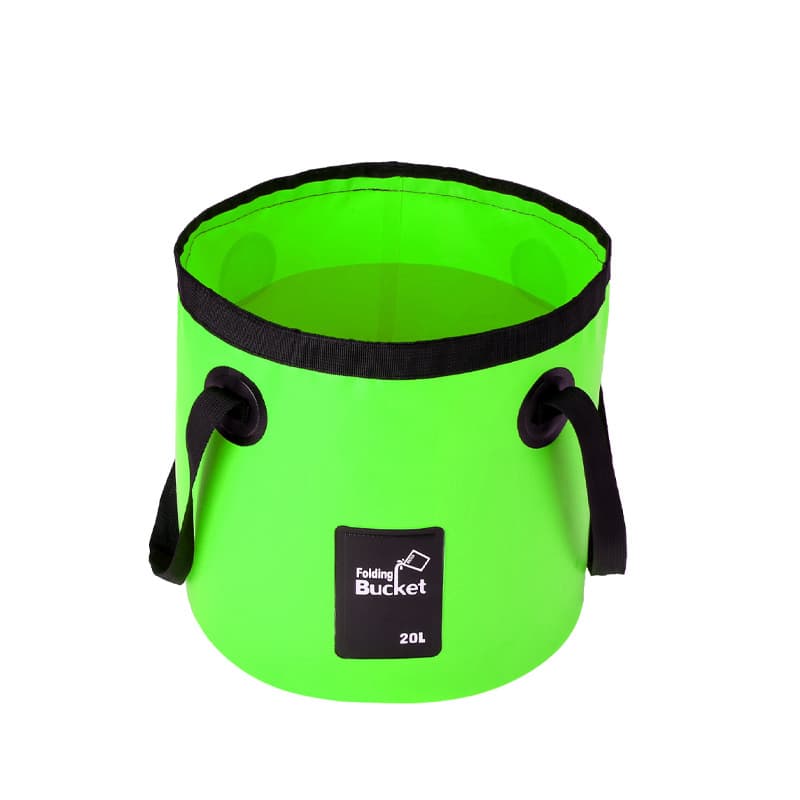 20L Green Outdoor PVC Folding Water Bucket - Portable Fishing Barrel