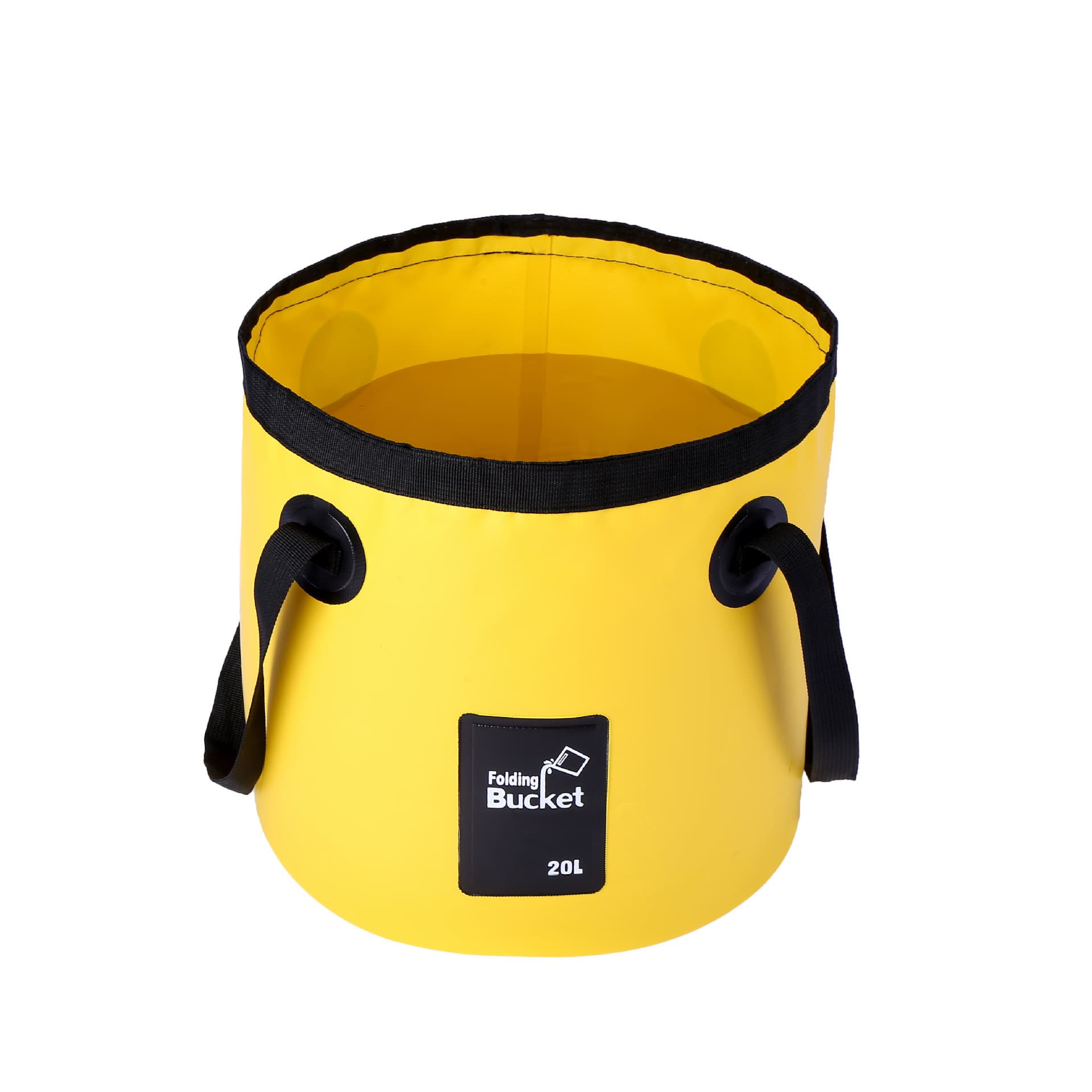 20L Yellow Outdoor PVC Folding Water Bucket - Portable Fishing Barrel