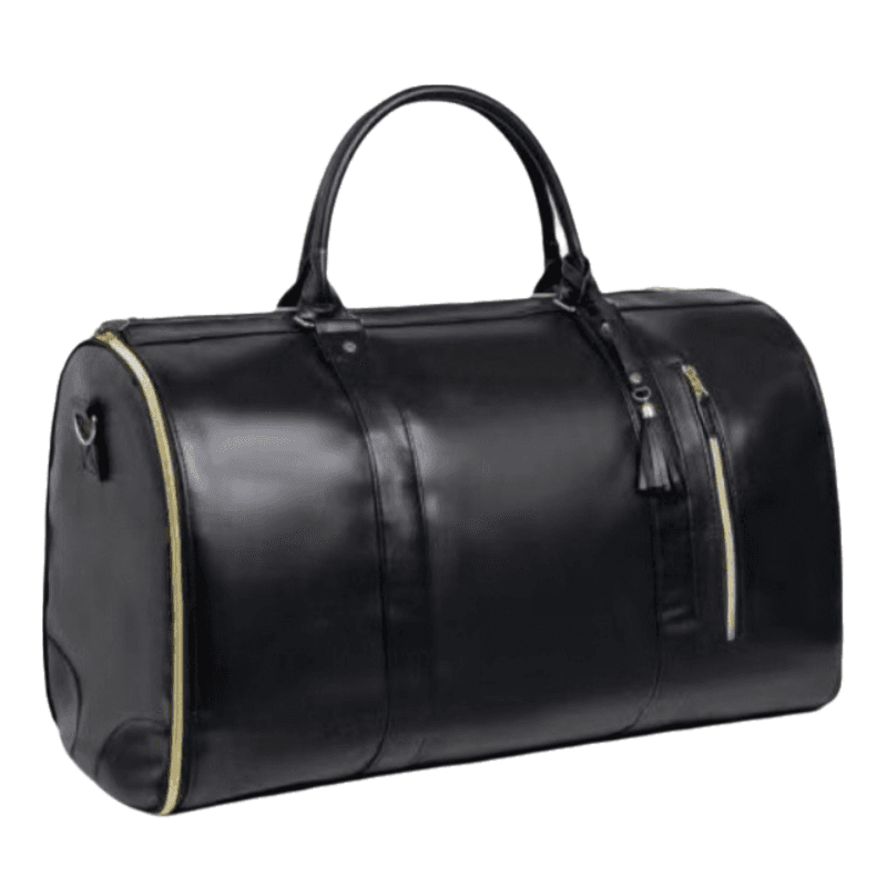 Black 56-75L Large Capacity Foldable Garment Duffel Bag with Shoe Pouch