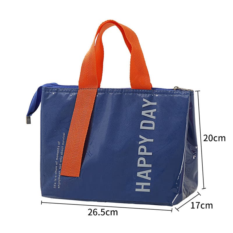 2-Pack Blue Dopamine Color Block Insulated Lunch Bag - Large Capacity