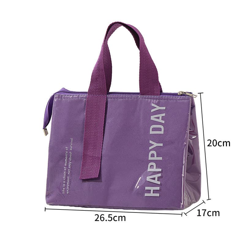 2-Pack Purple Dopamine Color Block Insulated Lunch Bag - Large Capacity