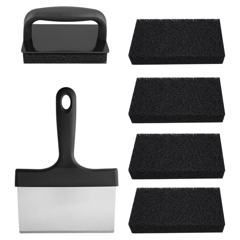 Stainless Steel BBQ Griddle and Grill Cleaning Tool Set - Scraper, 4
