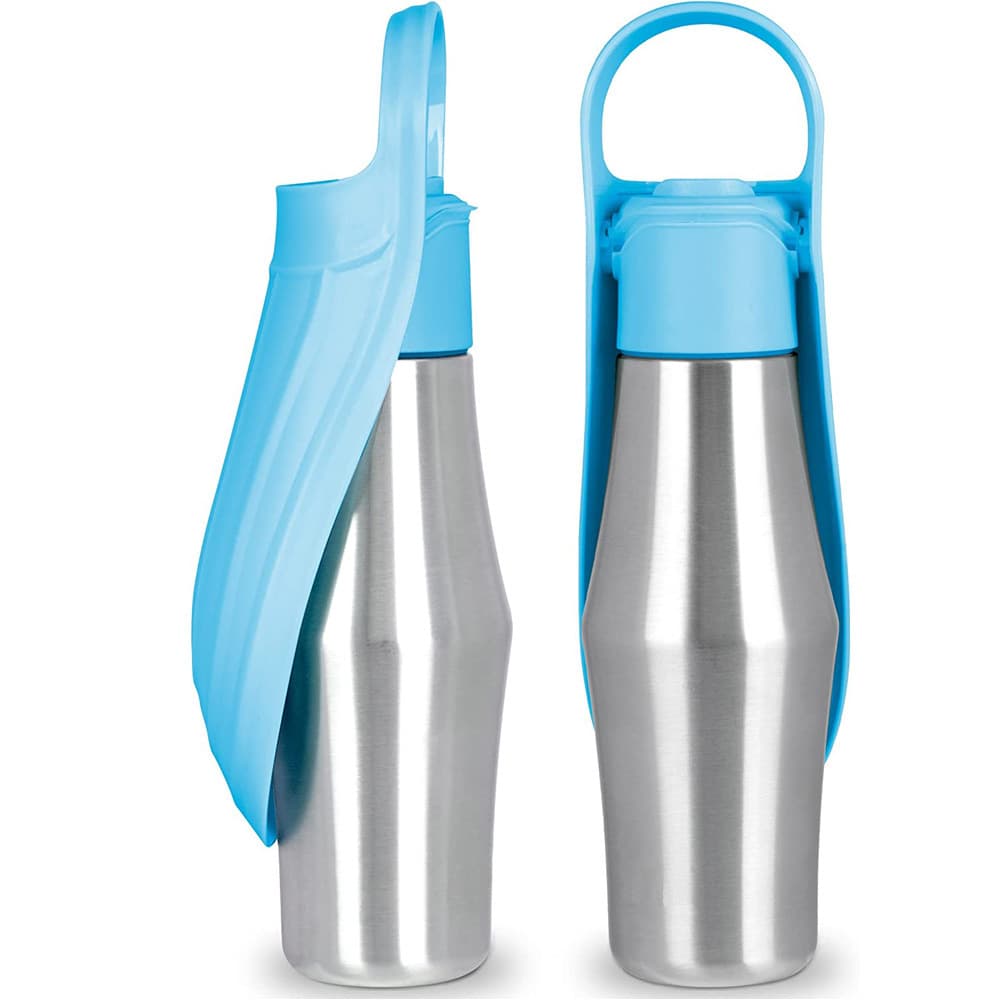 Light Blue 27oz Food-Grade 304 Stainless Steel Pet Water Bottle - Portable