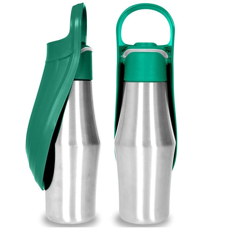 Dark Green 27oz Food-Grade 304 Stainless Steel Pet Water Bottle - Portable