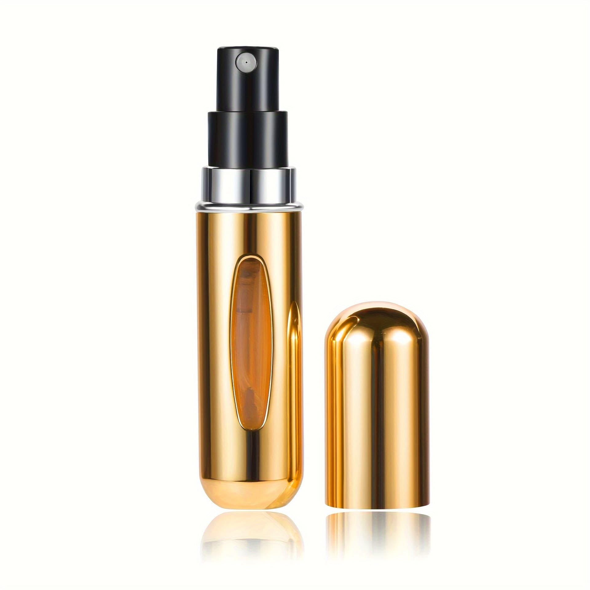 4-Piece Gold Portable Perfume Atomizer Bottle (5 ml) - Refillable Travel