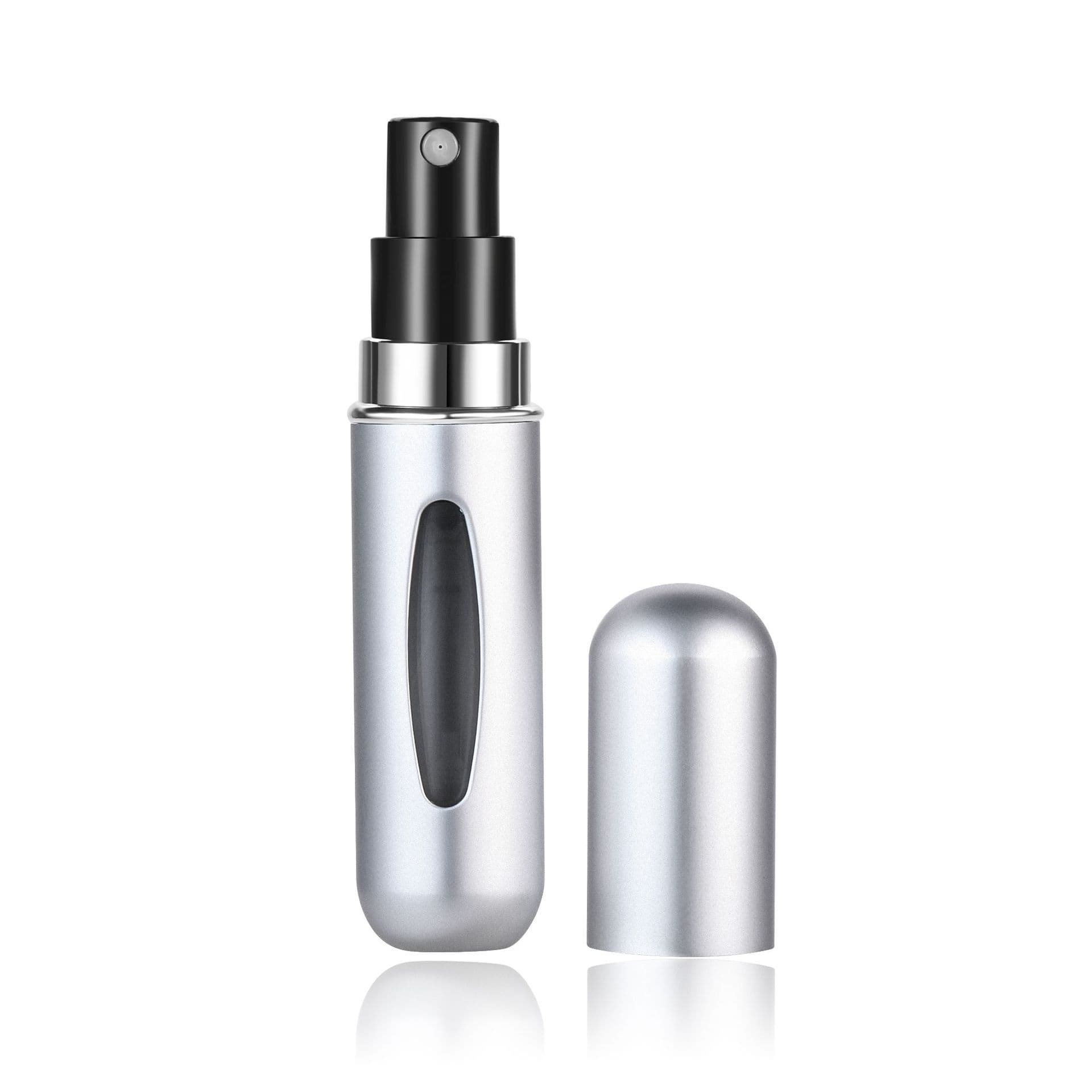 4-Piece Silver Portable Perfume Atomizer Bottle (5 ml) - Refillable Travel