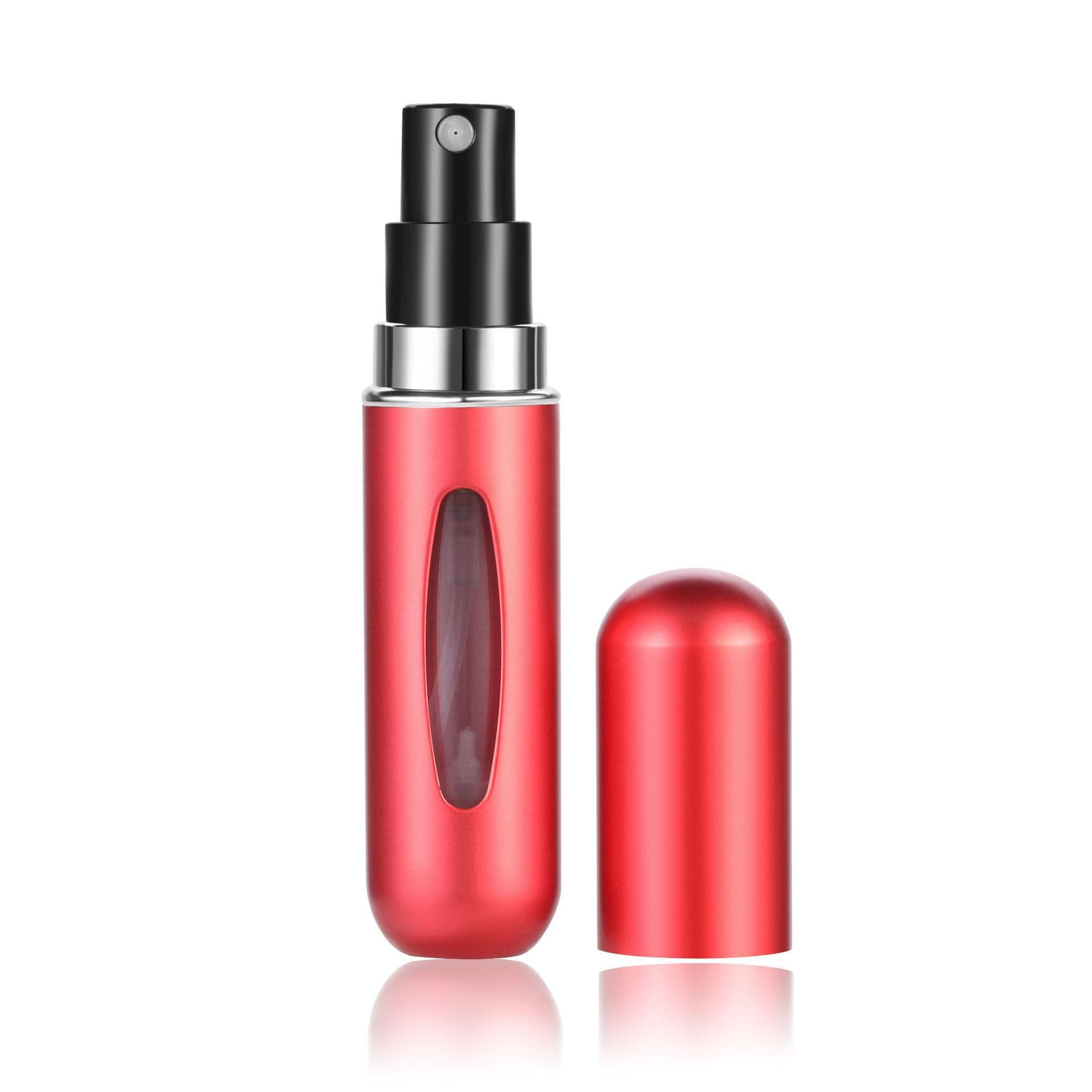 4-Piece Red Portable Perfume Atomizer Bottle (5 ml) - Refillable Travel