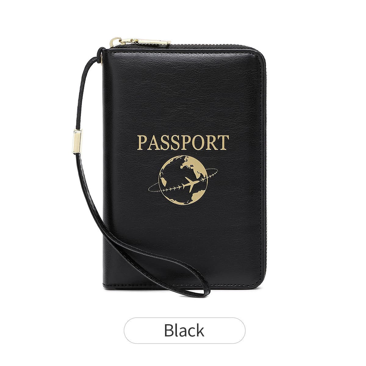 Black RFID Blocking Travel Passport Holder - Multi-functional