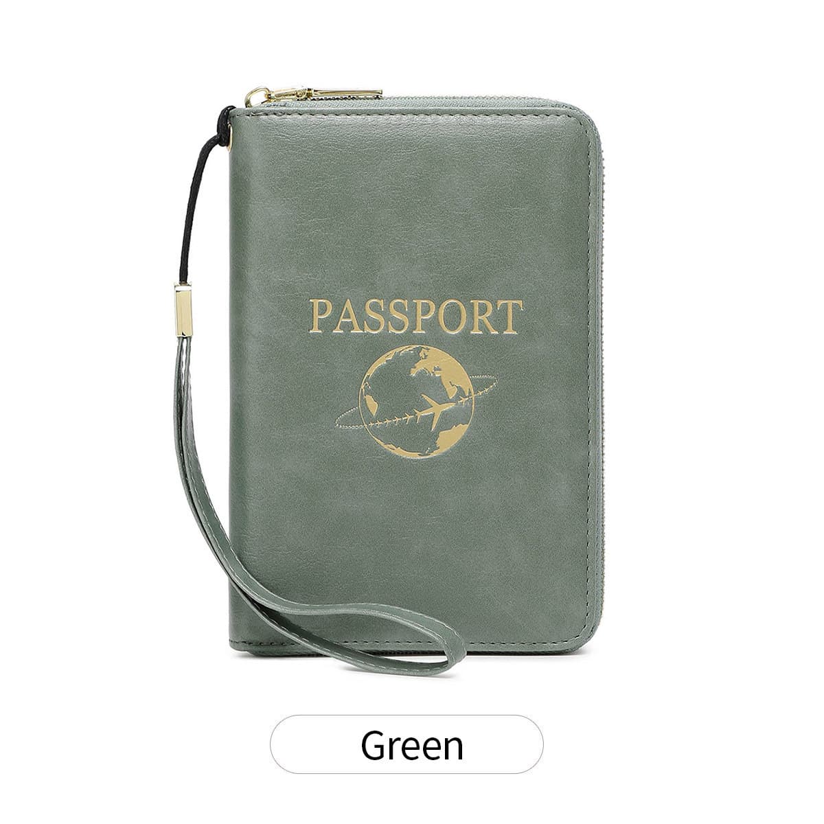 Green RFID Blocking Travel Passport Holder - Multi-functional