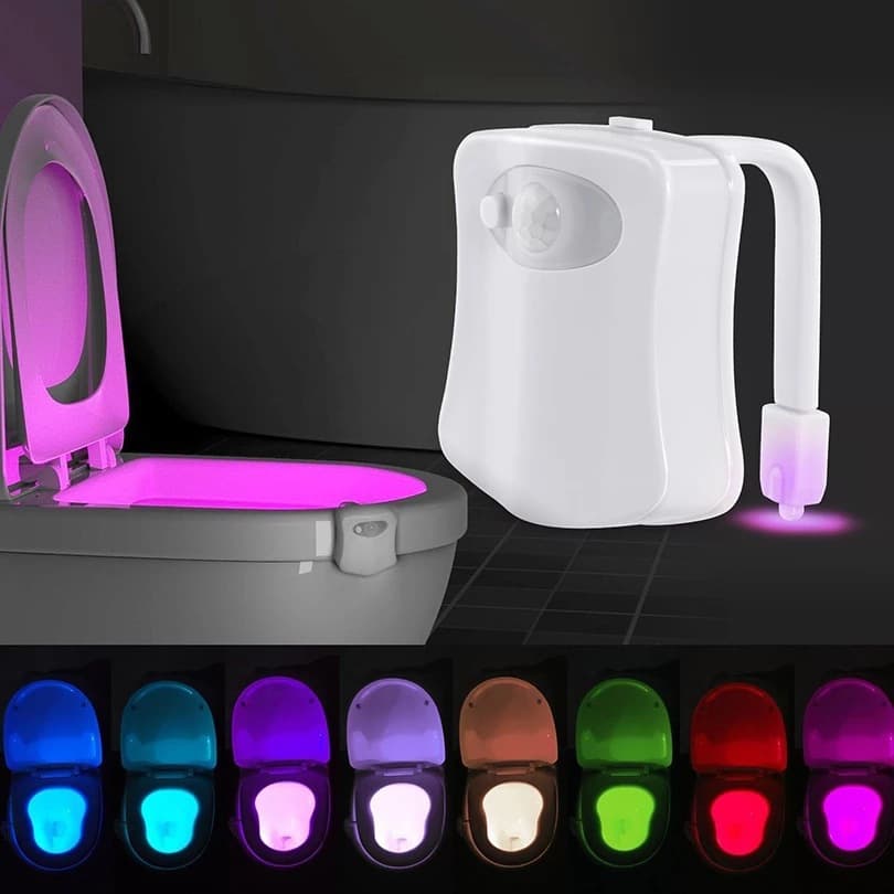 8-Color LED Toilet Night Light - Universal Fit Smart Motion Activated