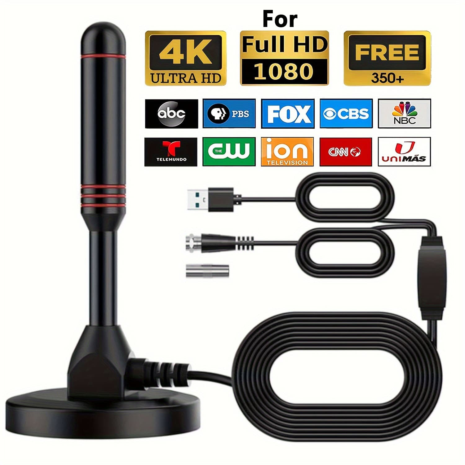 Digital HDTV Antenna with 5M Cable & Signal Booster for 4K High Gain 37dBi